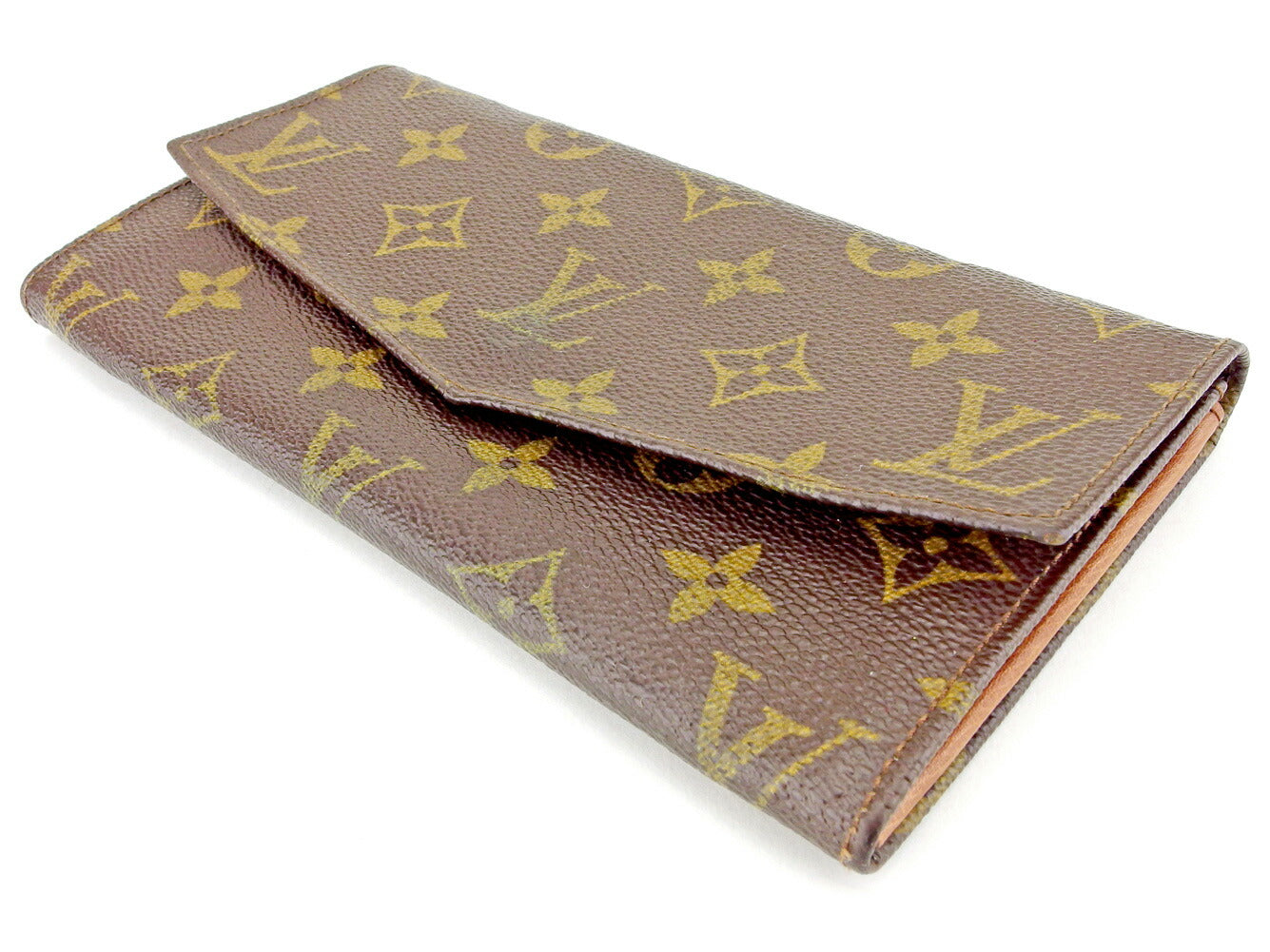 LOUIS VUITTON Long Wallet Purse M61724 Brown beige Pochette Porto Monécredi