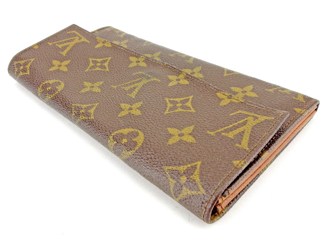LOUIS VUITTON Long Wallet Purse M61724 Brown beige Pochette Porto Monécredi