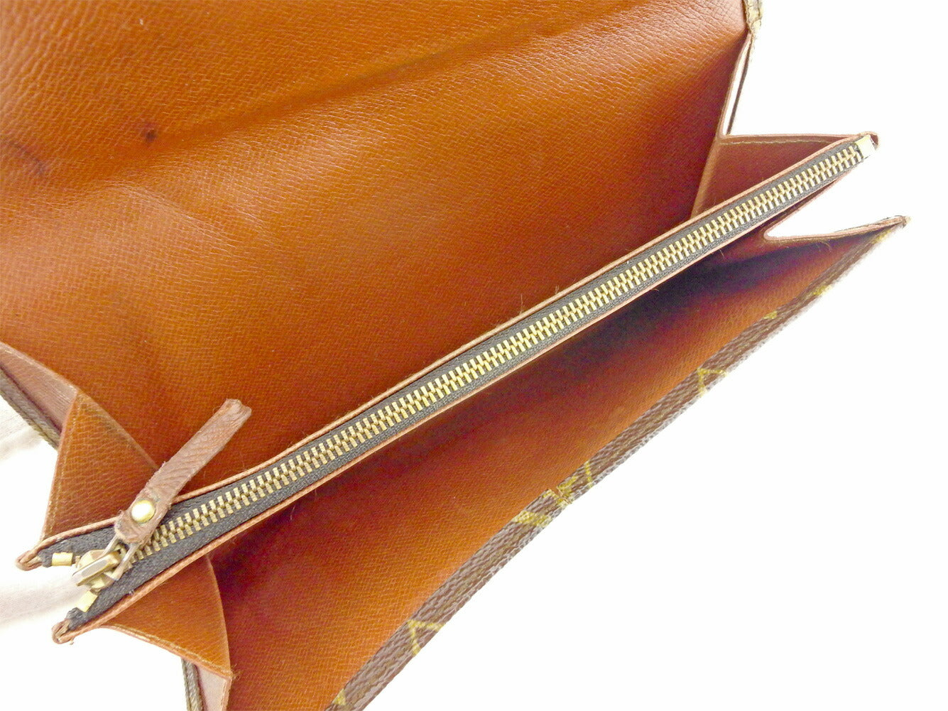 LOUIS VUITTON Long Wallet Purse M61724 Brown beige Pochette Porto Monécredi