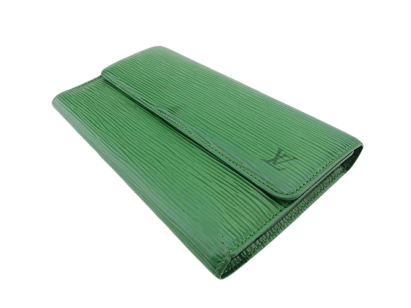 LOUIS VUITTON Long Wallet Purse M63384 Borneo Green Porte Tresor International