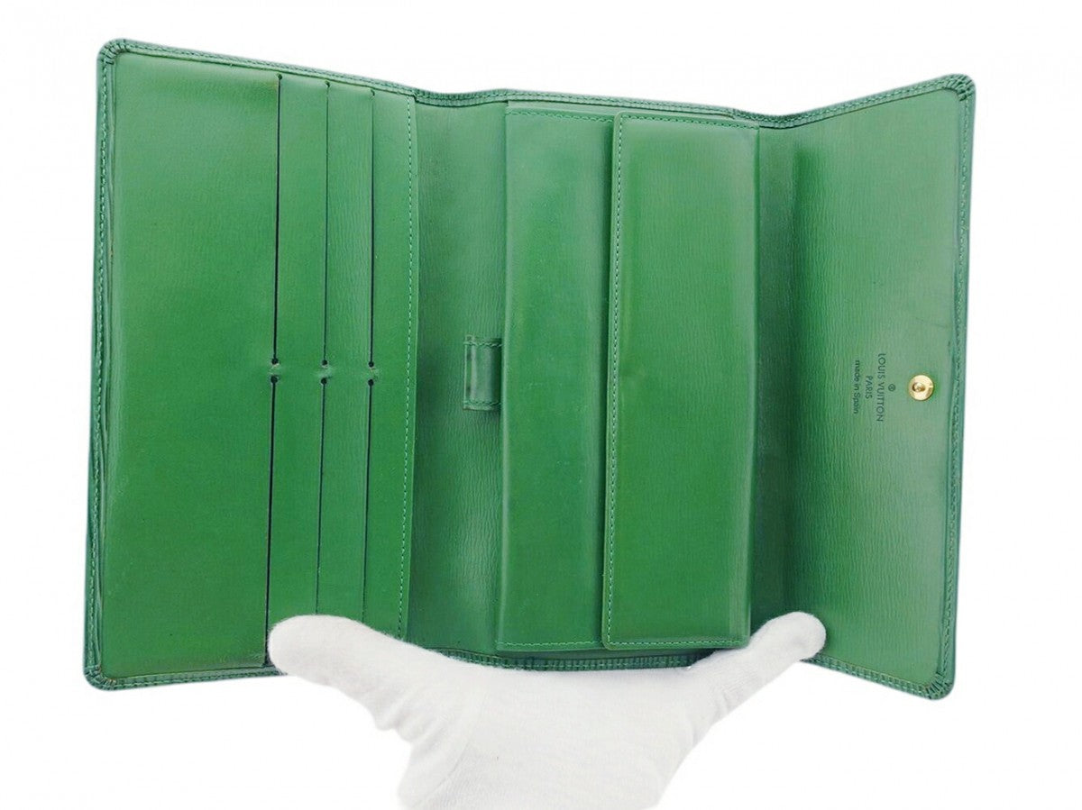 LOUIS VUITTON Long Wallet Purse M63384 Borneo Green Porte Tresor International