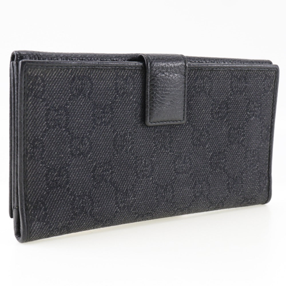 GUCCI Long Wallet Purse 143391 leather black unisex(Unisex) Used Authentic