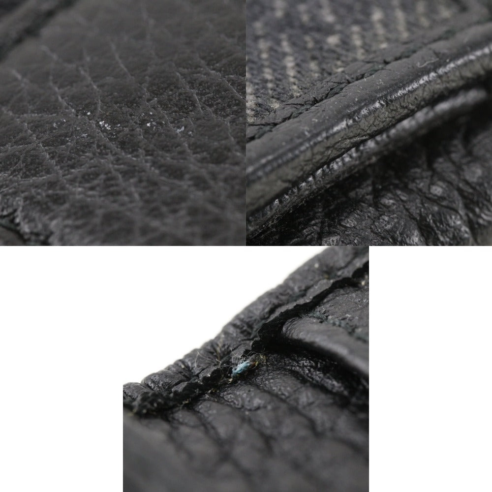 GUCCI Long Wallet Purse 143391 leather black unisex(Unisex) Used Authentic