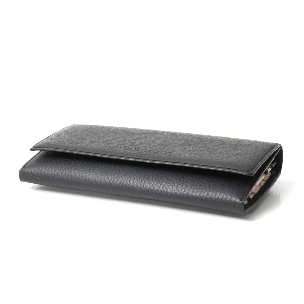 BURBERRY Long Wallet Purse Cowhide Black Part: Nova Check Pattern SI4701 09