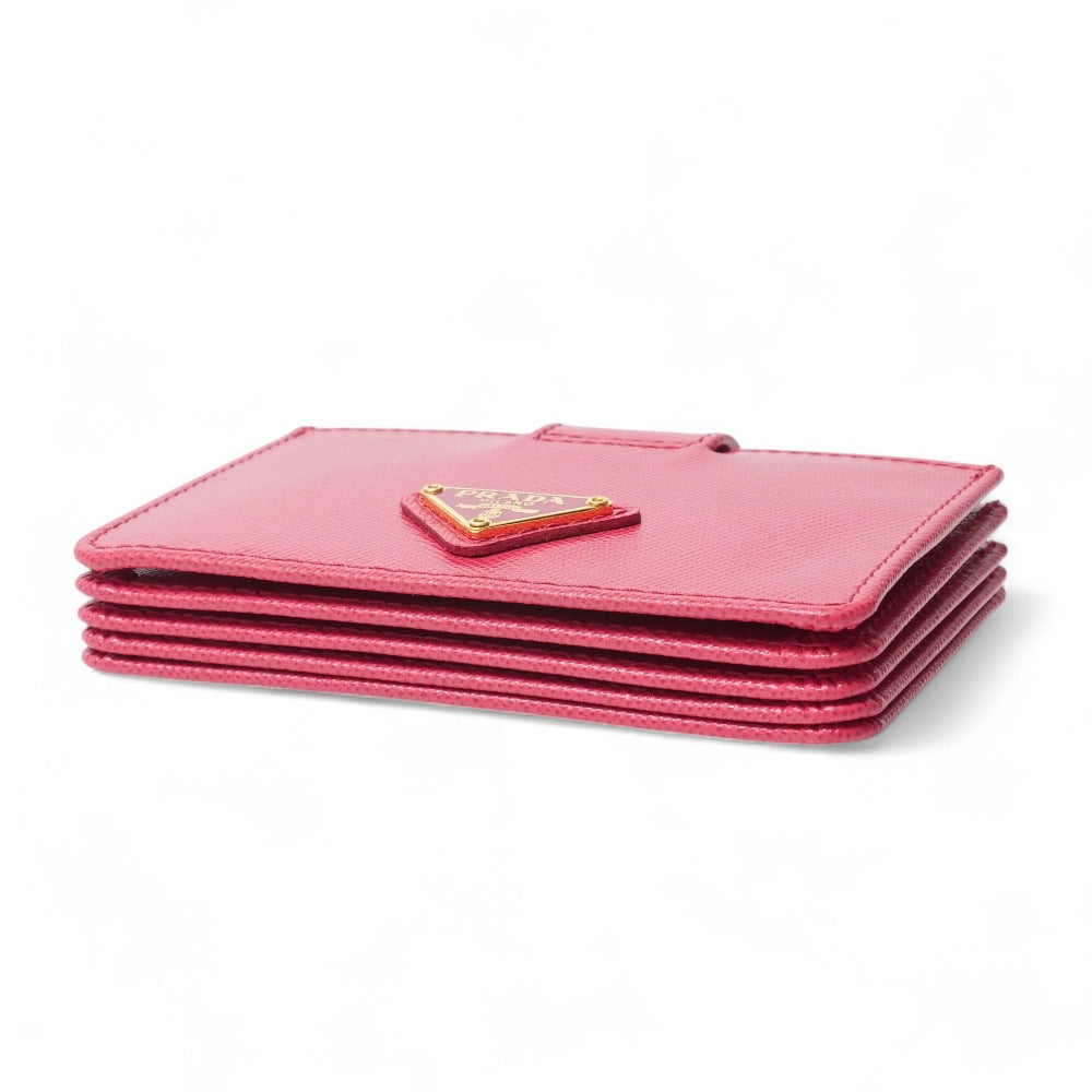 PRADA Card Case 1M1211 leather pink SAFFIANO ORO Saffiano Oro