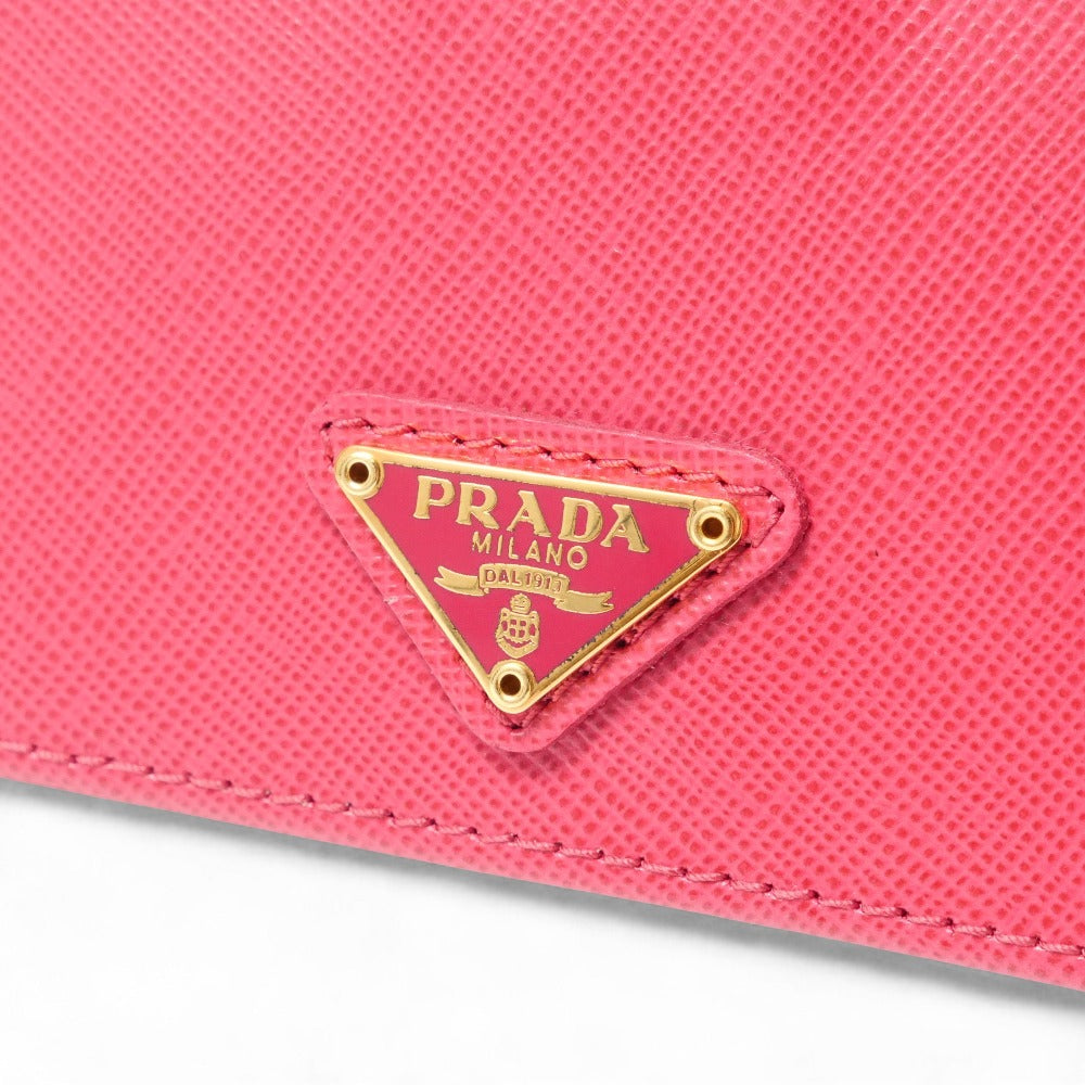 PRADA Card Case 1M1211 leather pink SAFFIANO ORO Saffiano Oro