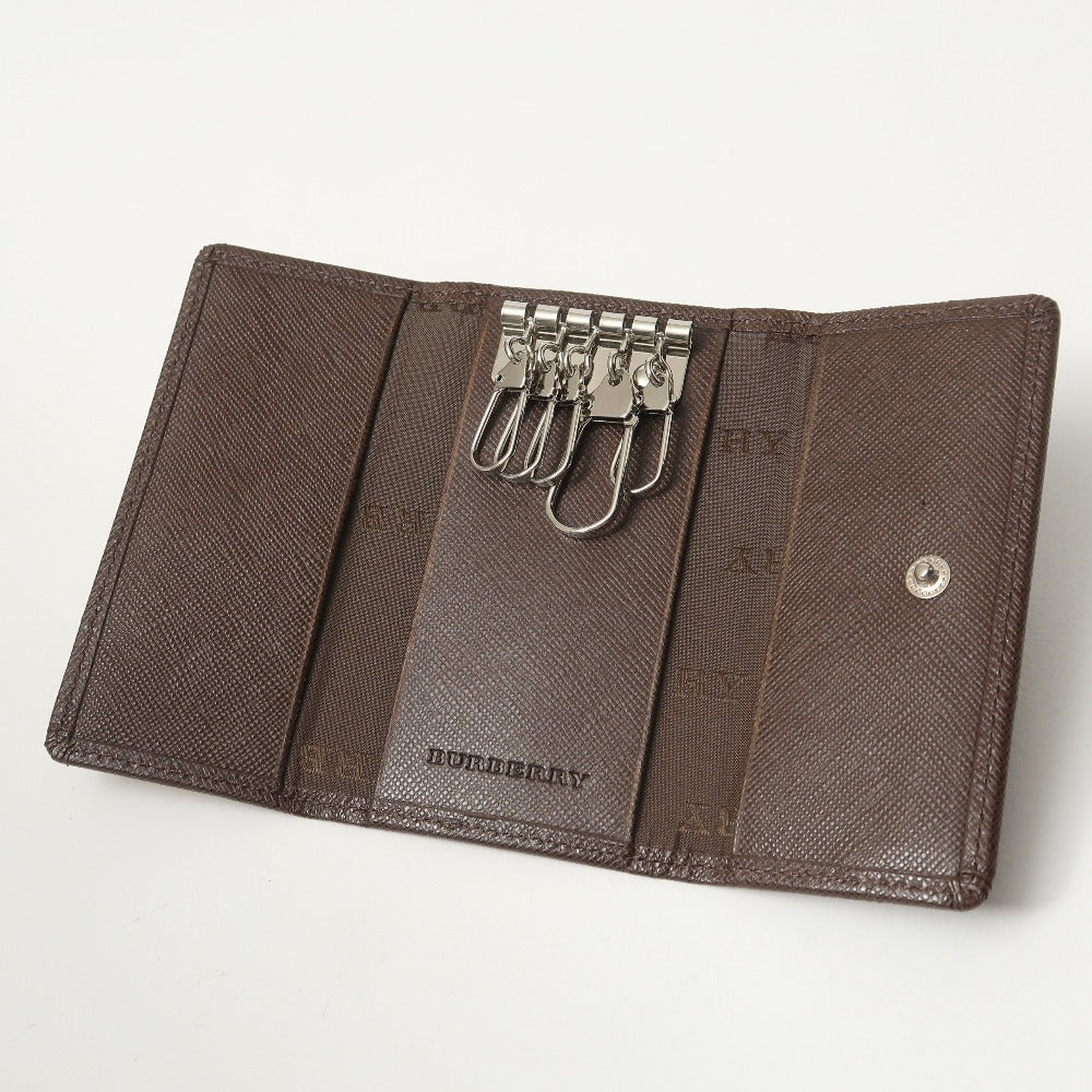 BURBERRY Key case Key holder Leather x Nylon Canvas Brown