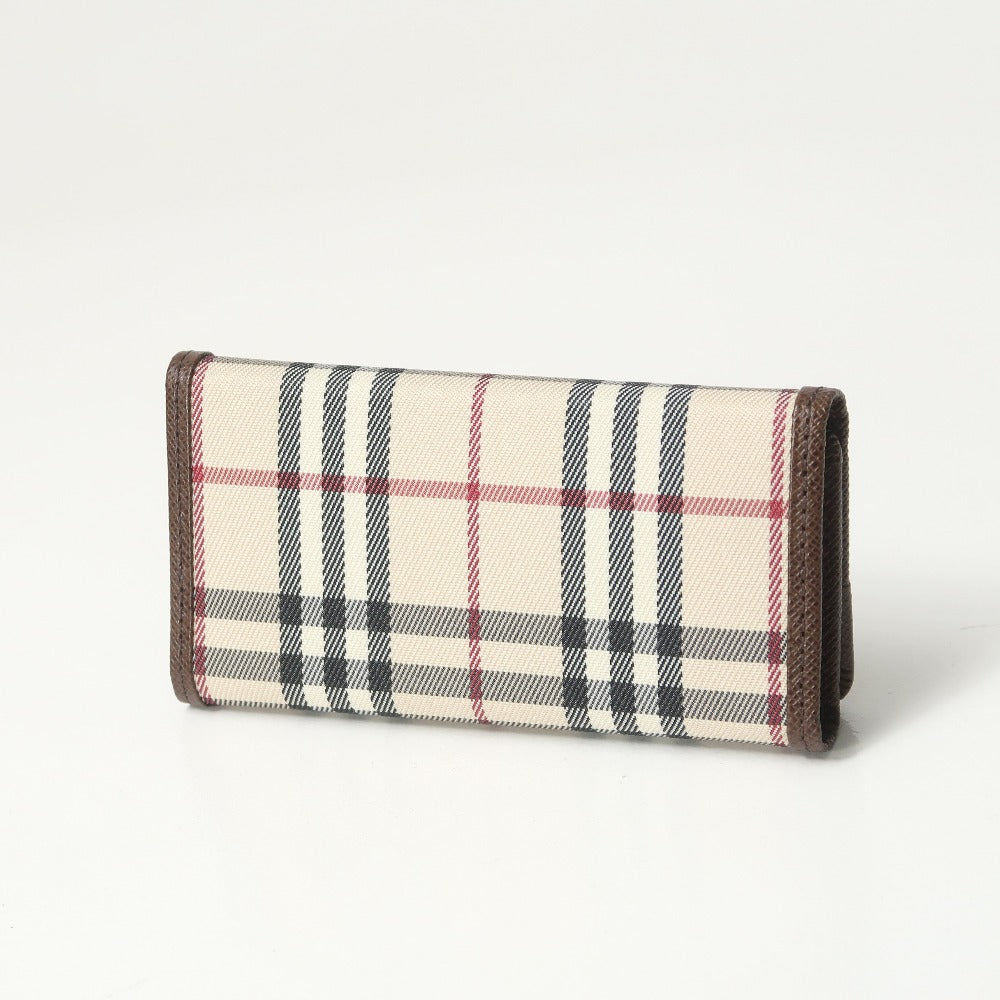 BURBERRY Key case Key holder Leather x Nylon Canvas Brown