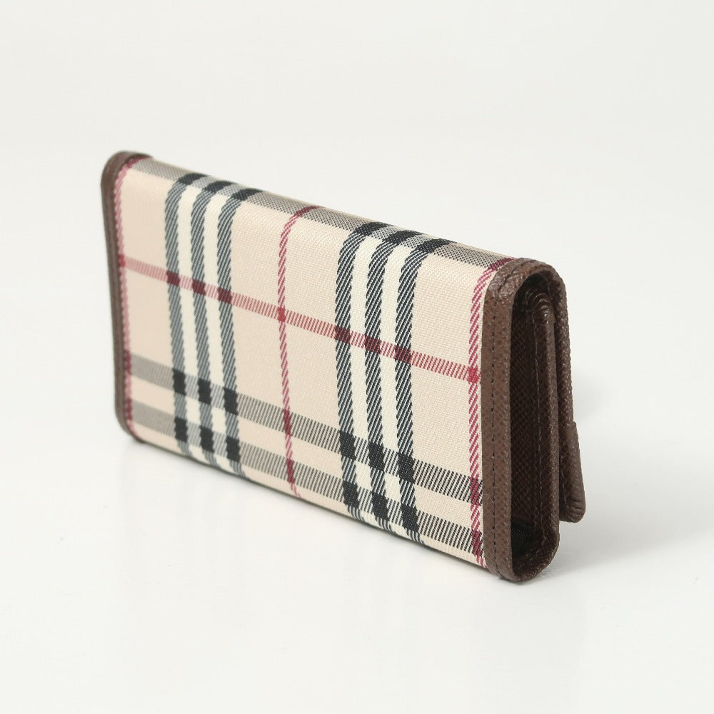 BURBERRY Key case Key holder Leather x Nylon Canvas Brown