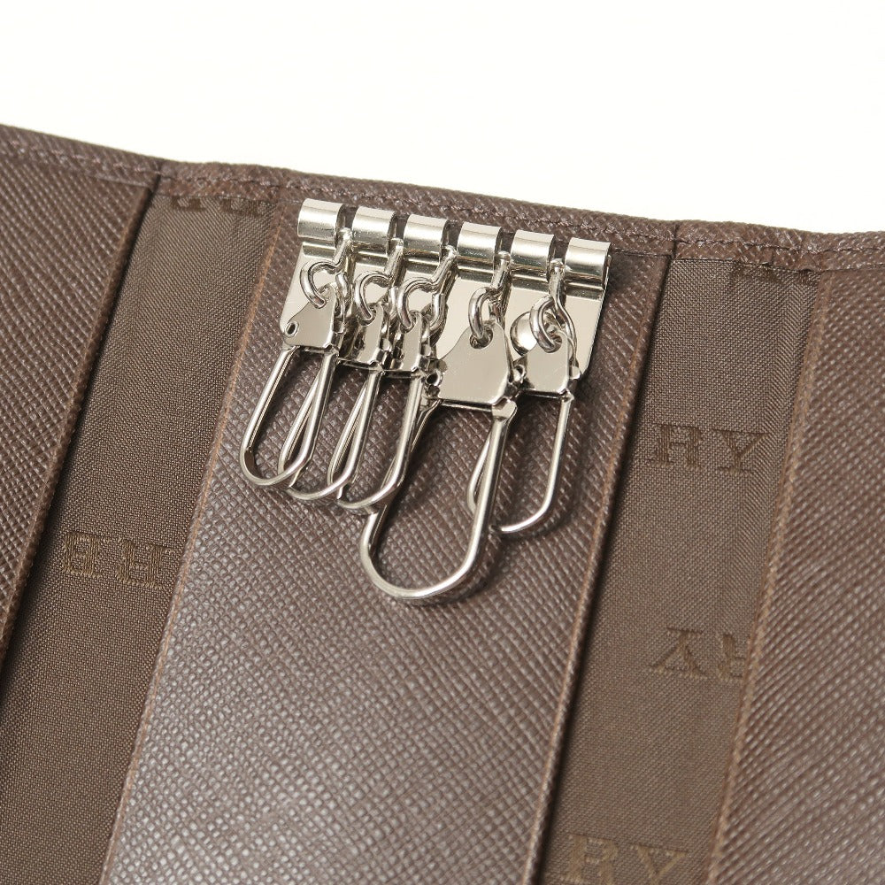 BURBERRY Key case Key holder Leather x Nylon Canvas Brown