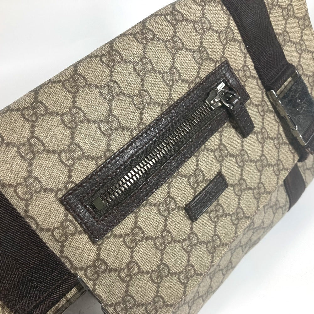 GUCCI Shoulder Bag 122374 GG Supreme canvas, leather beige GG Plus Flap