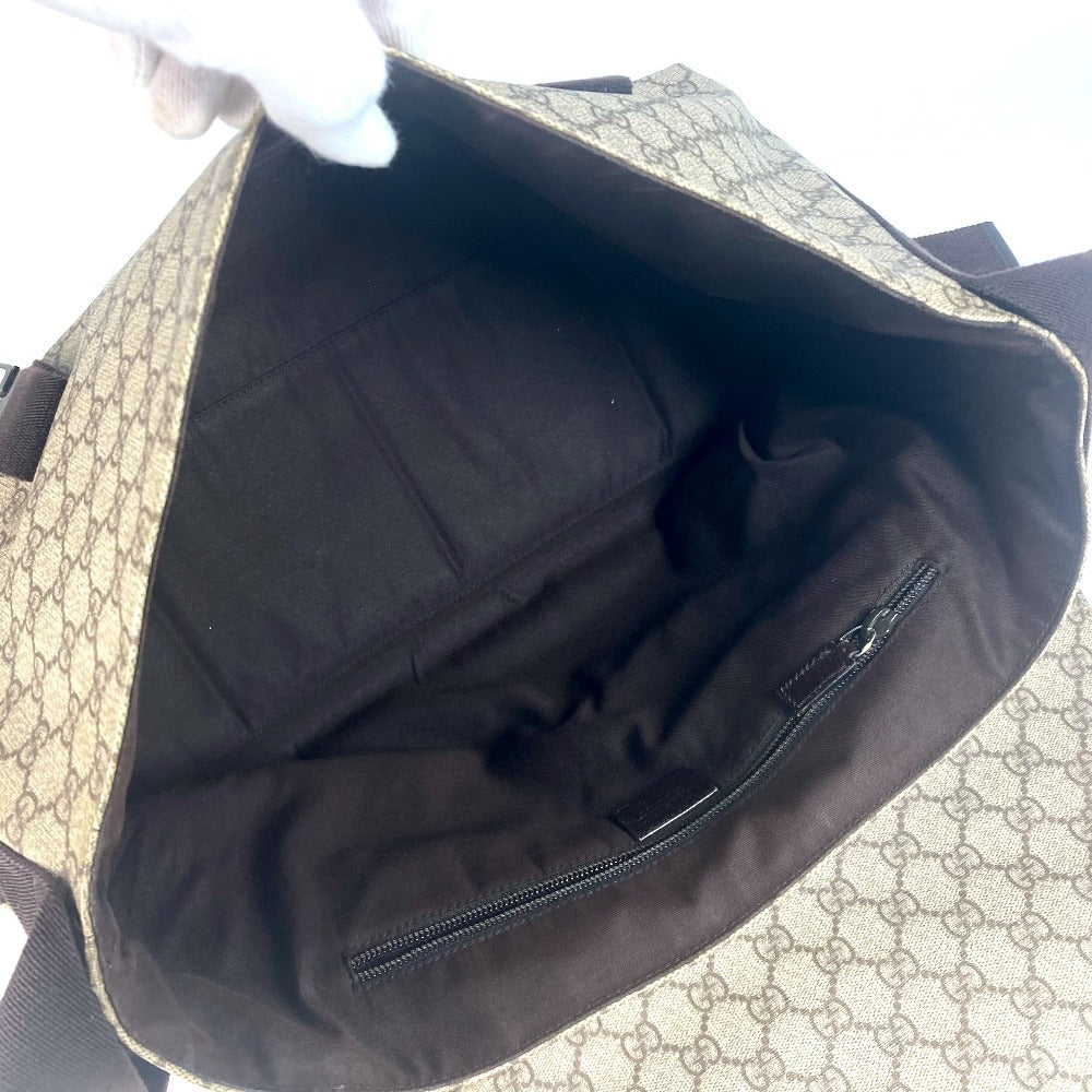 GUCCI Shoulder Bag 122374 GG Supreme canvas, leather beige GG Plus Flap