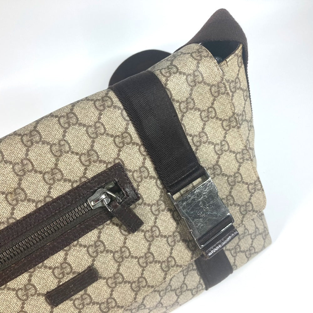 GUCCI Shoulder Bag 122374 GG Supreme canvas, leather beige GG Plus Flap
