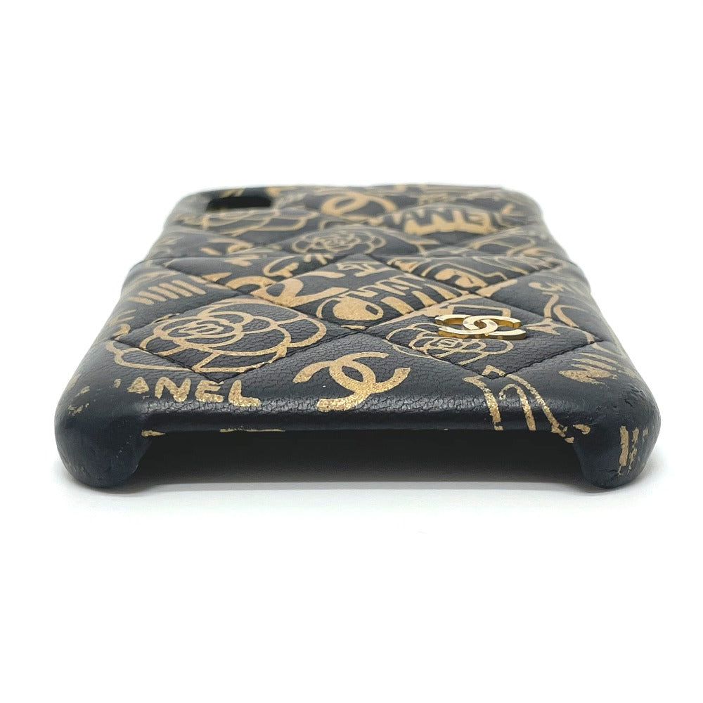 CHANEL iPhone case Calfskin gold Camellia CCCOCO Mark Matrasse