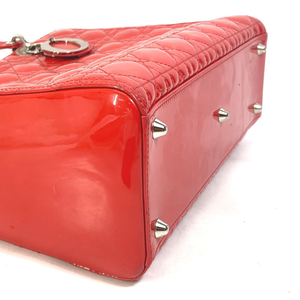 Dior Handbag enamel Red type Canage Lady Dior LADY DIOR Women Used Authentic