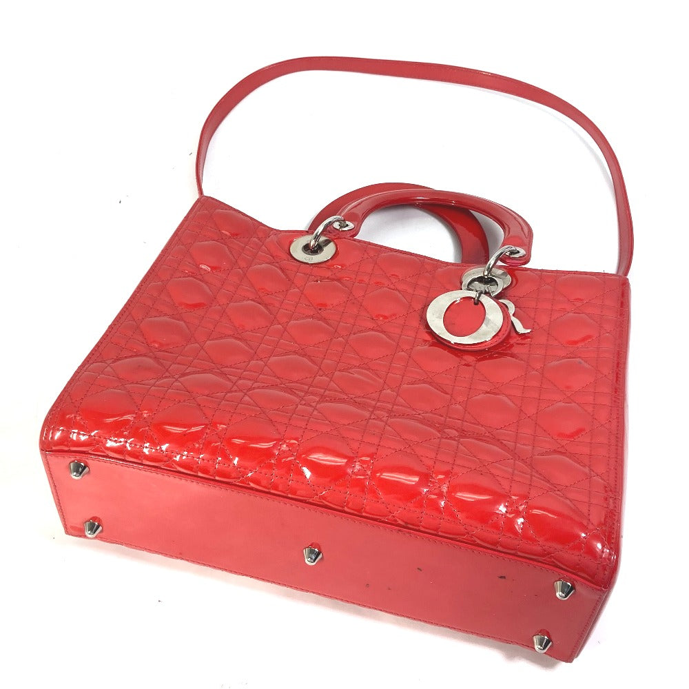 Dior Handbag enamel Red type Canage Lady Dior LADY DIOR Women Used Authentic