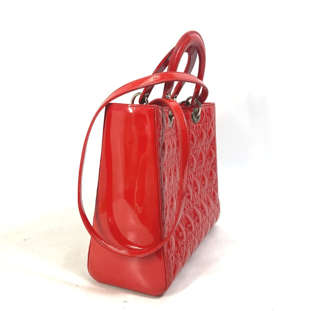 Dior Handbag enamel Red type Canage Lady Dior LADY DIOR Women Used Authentic