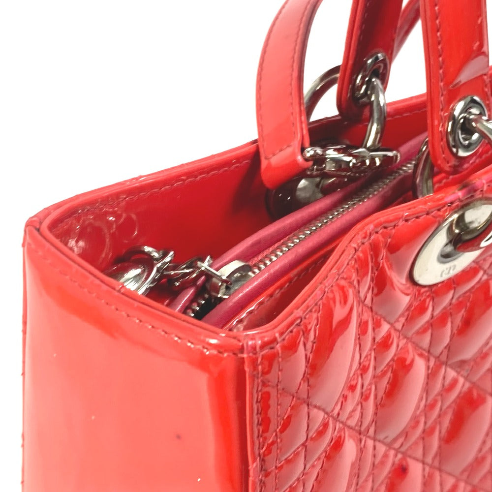 Dior Handbag enamel Red type Canage Lady Dior LADY DIOR Women Used Authentic