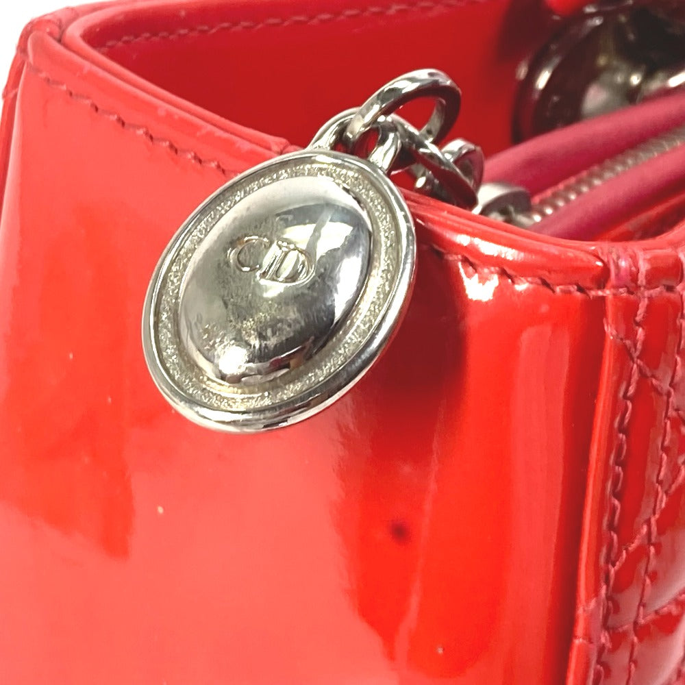 Dior Handbag enamel Red type Canage Lady Dior LADY DIOR Women Used Authentic