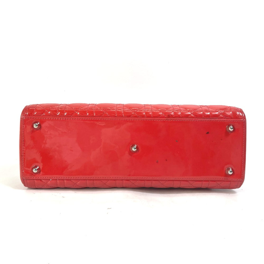 Dior Handbag enamel Red type Canage Lady Dior LADY DIOR Women Used Authentic