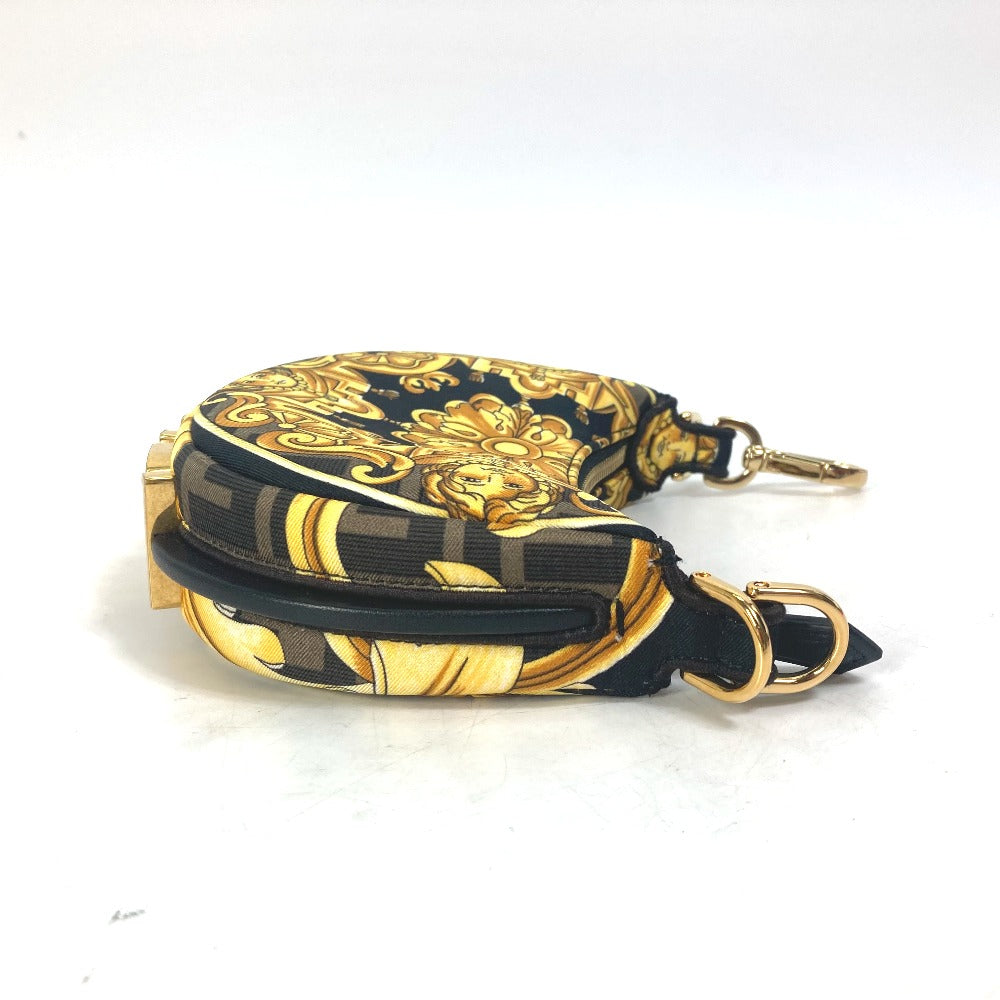 FENDI Handbag 7AS089 Nylon / leather yellow Nano Fendigraphy Fendace FENDACE Women Used Authentic