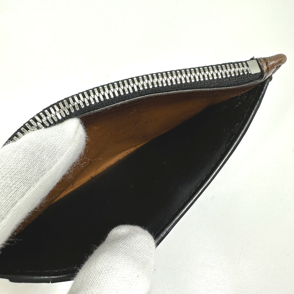 Berluti Card Case leather Brown calligraphy graffiti Card holderCoin case mens Used Authentic