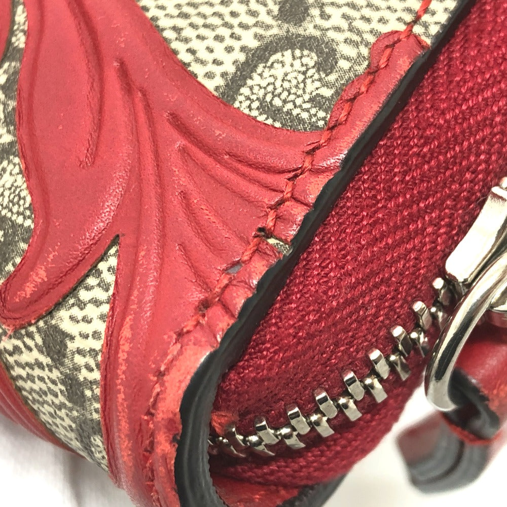 GUCCI Long Wallet Purse 410102 GG Supreme Canvas Red x brown GG Supreme