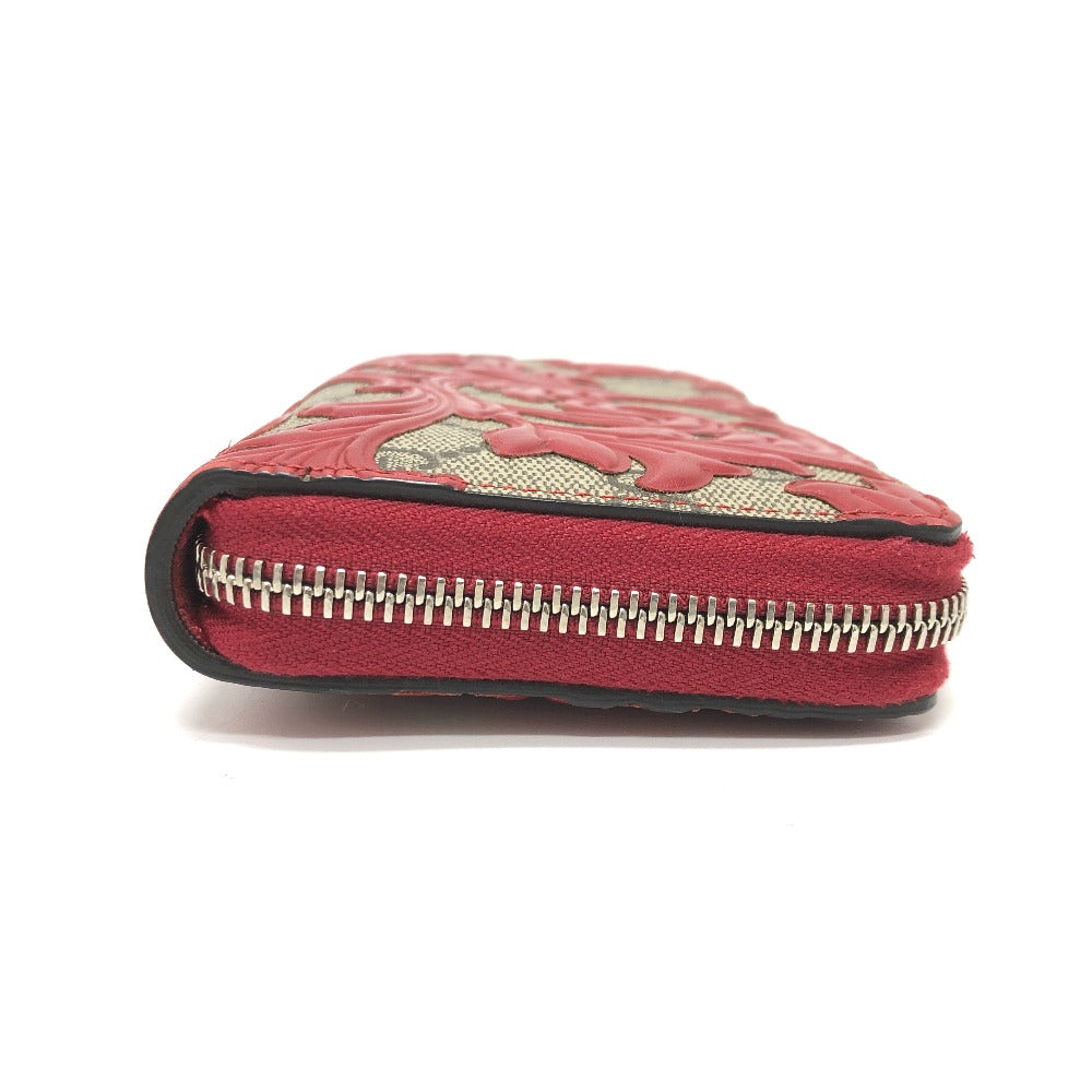 GUCCI Long Wallet Purse 410102 GG Supreme Canvas Red x brown GG Supreme