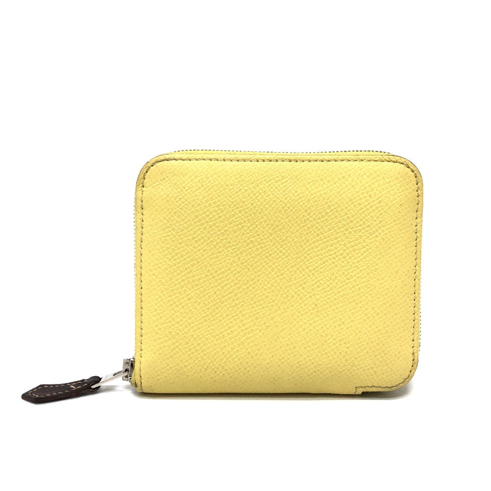 HERMES Folded wallet Epsom Multicolor/Silver Metal Azap compact Women Used Authentic