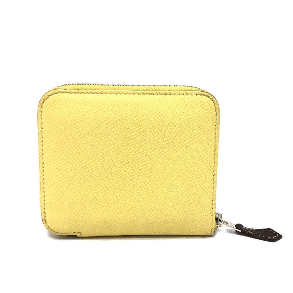HERMES Folded wallet Epsom Multicolor/Silver Metal Azap compact Women Used Authentic