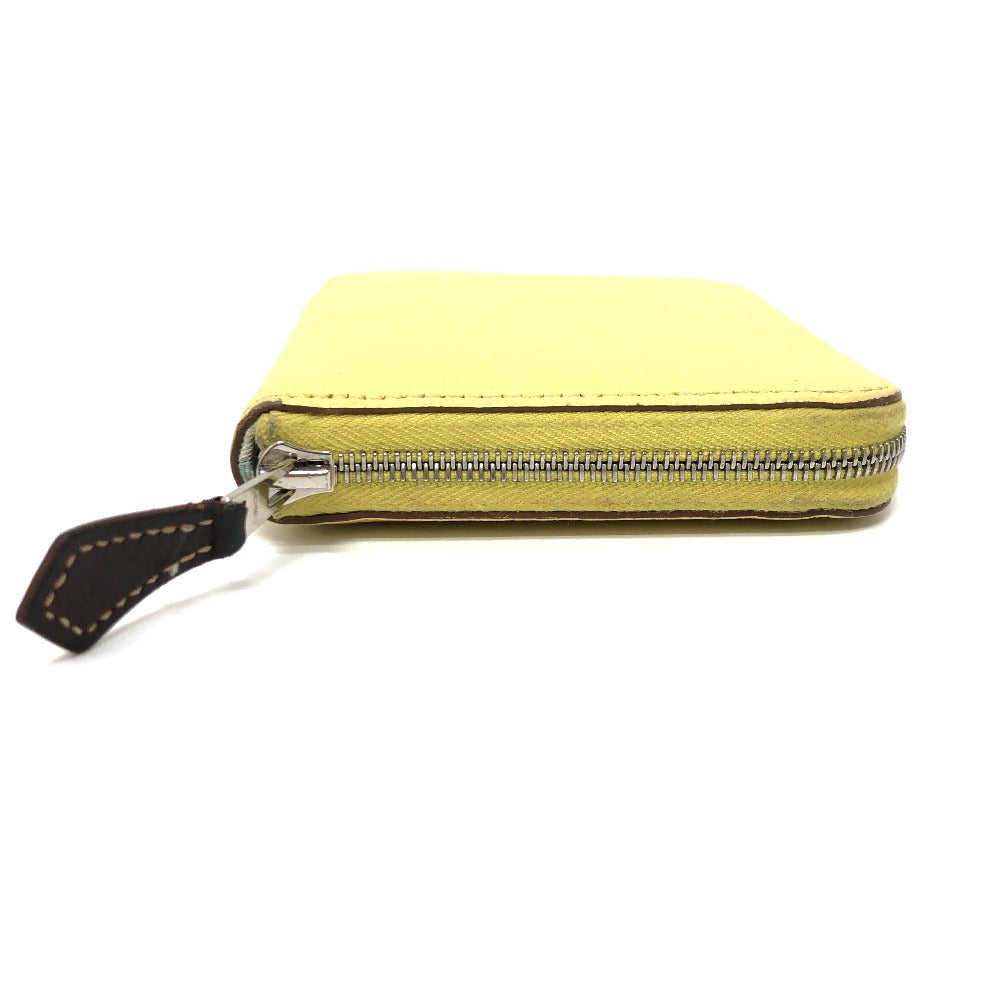 HERMES Folded wallet Epsom Multicolor/Silver Metal Azap compact Women Used Authentic