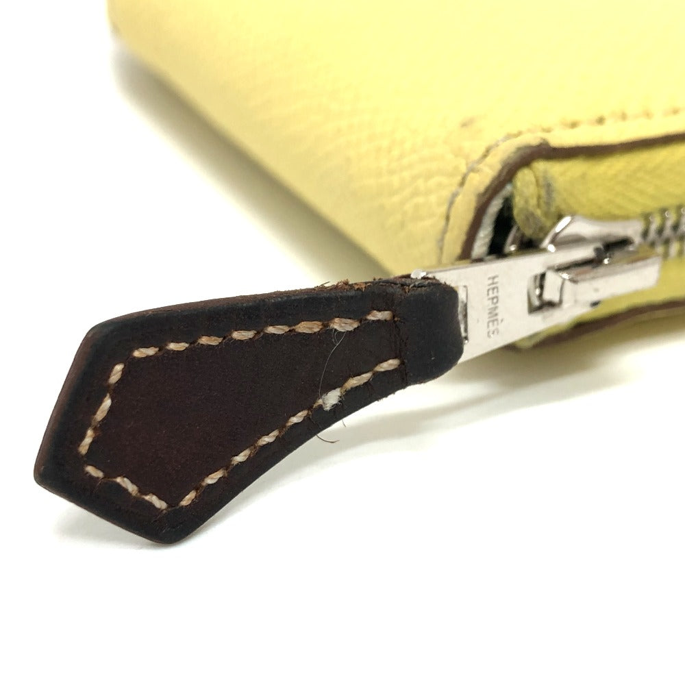HERMES Folded wallet Epsom Multicolor/Silver Metal Azap compact Women Used Authentic