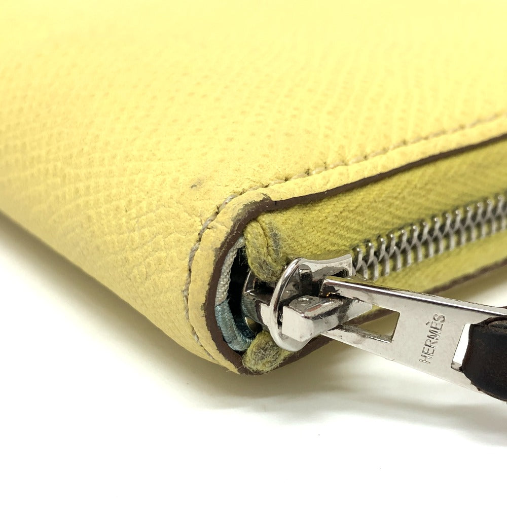 HERMES Folded wallet Epsom Multicolor/Silver Metal Azap compact Women Used Authentic