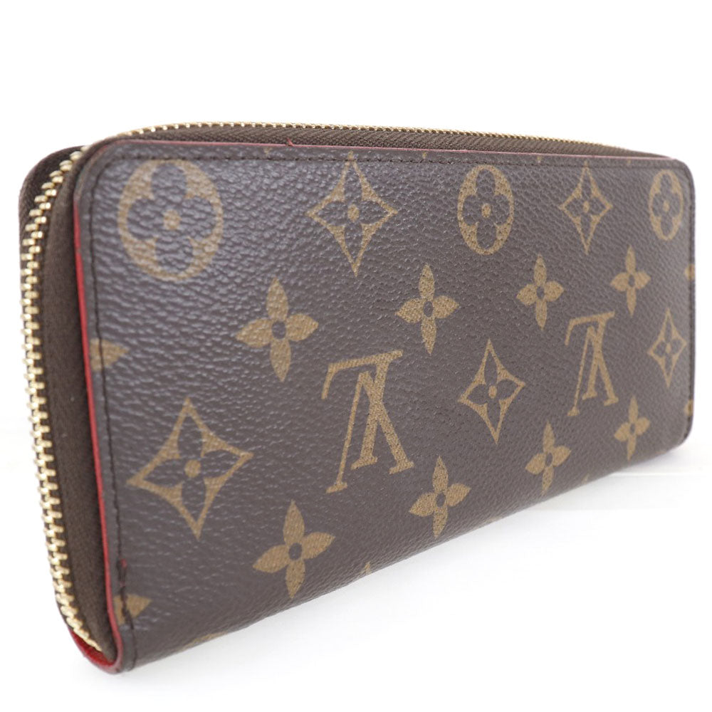 LOUIS VUITTON Long Wallet Purse M62940 Monogram canvas Brown Flower charm Portefeuille Clemence Women Used Authentic