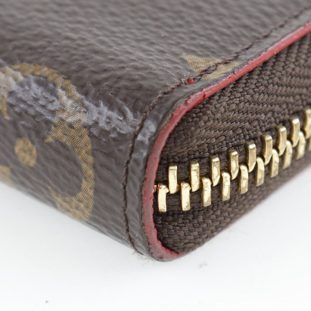 LOUIS VUITTON Long Wallet Purse M62940 Monogram canvas Brown Flower charm Portefeuille Clemence Women Used Authentic