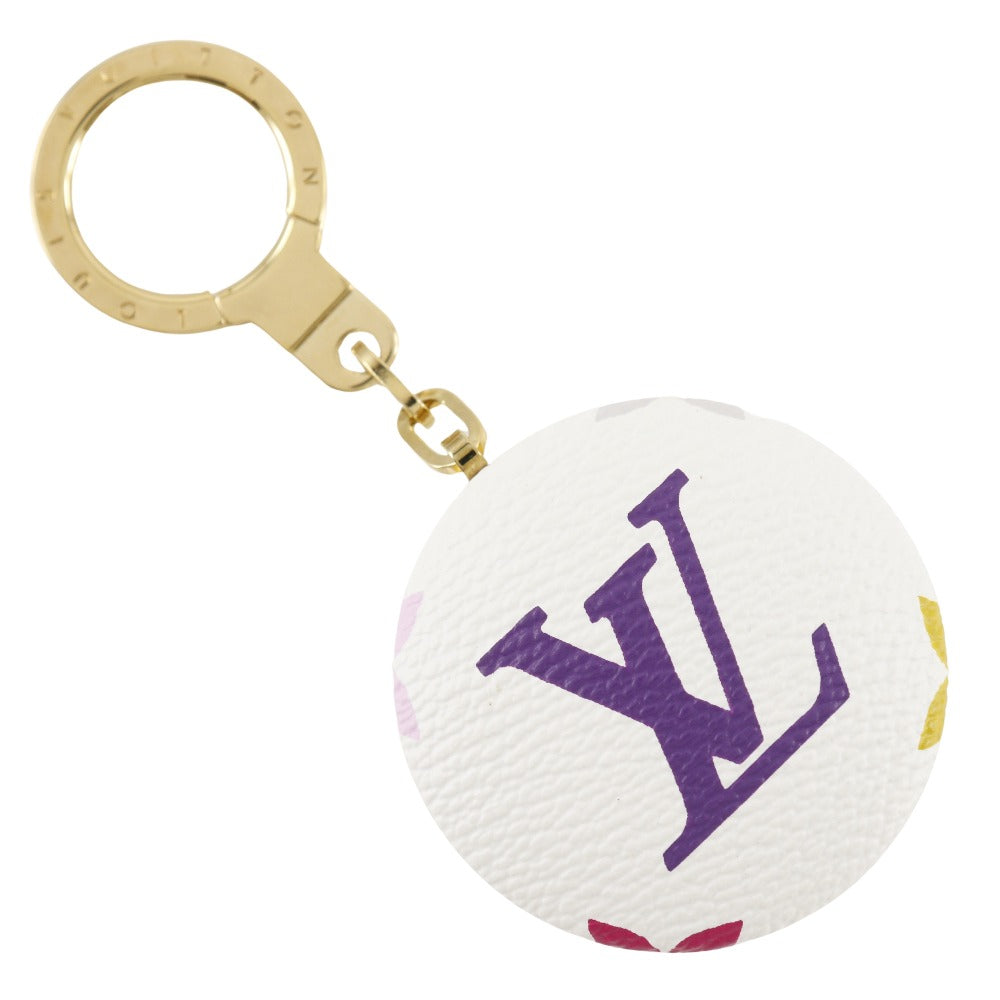 LOUIS VUITTON charm M51911 Monogram Multicolor, Plated Gold White key ring With light Astropill Women Used Authentic