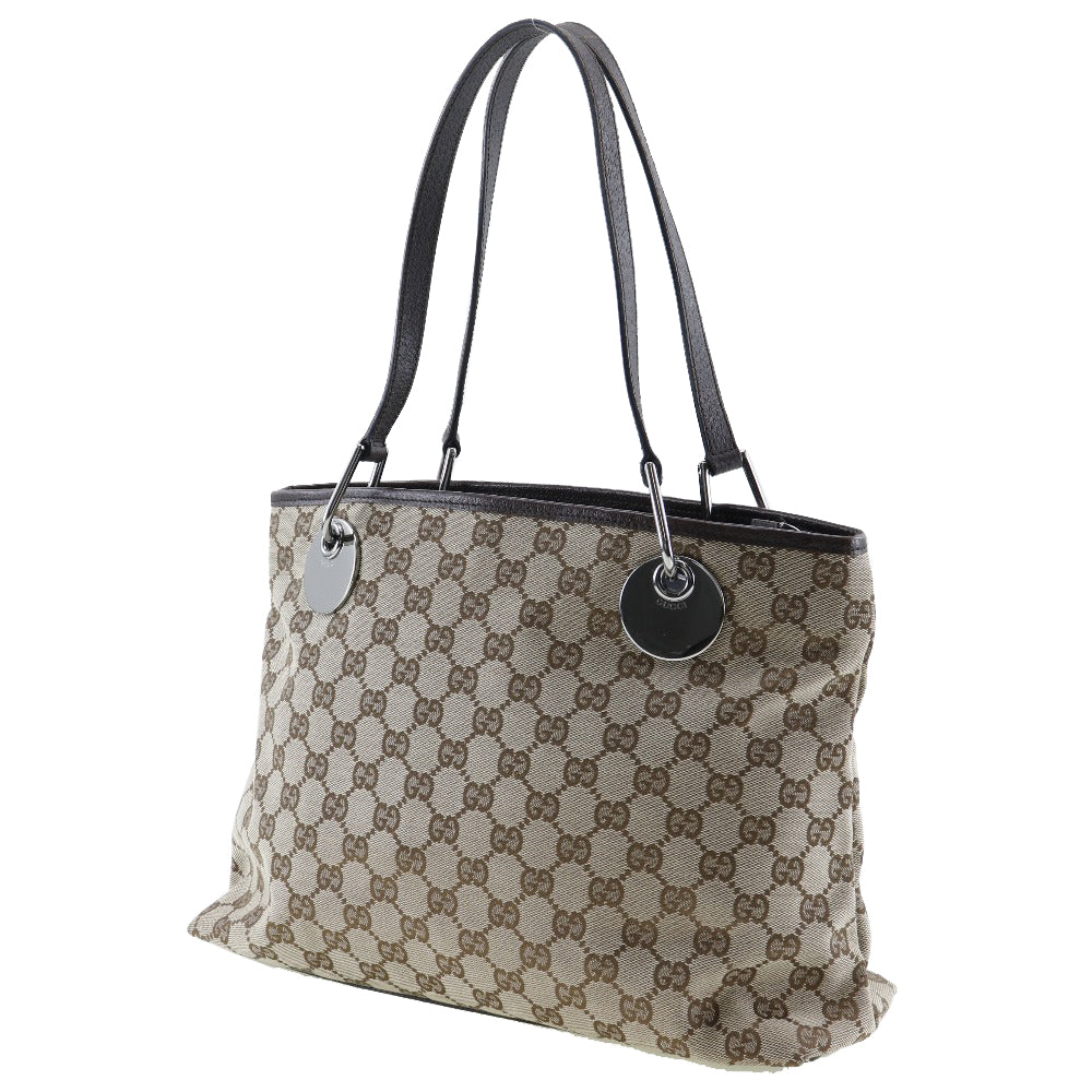 GUCCI Tote Bag 120837 GG canvas Brown Women Used Authentic