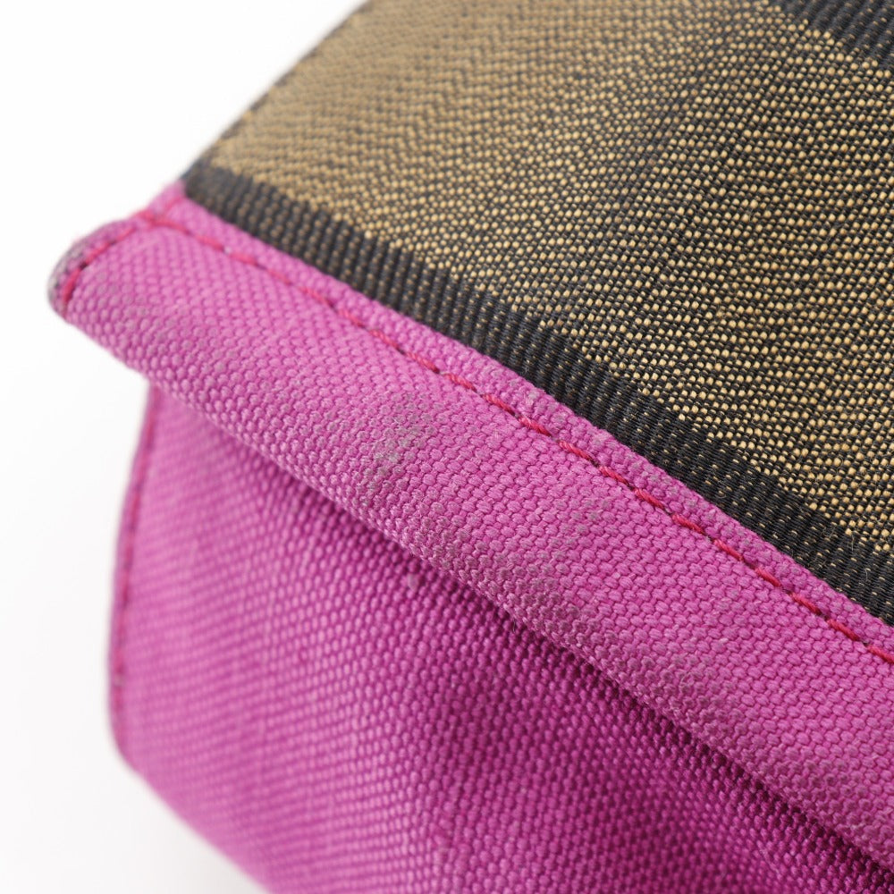 FENDI Handbag 8BH252 Nylon canvas Brown pink Pecan Pattern Tote Bag