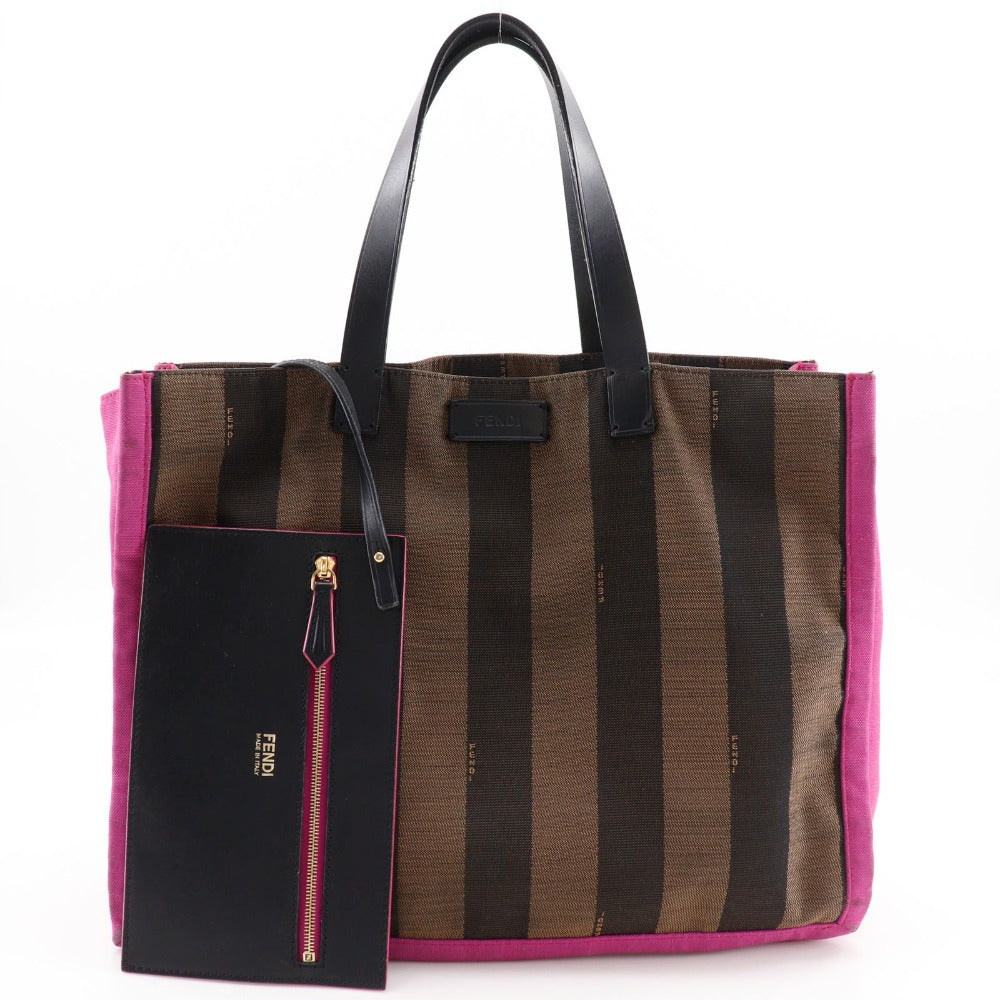 FENDI Handbag 8BH252 Nylon canvas Brown pink Pecan Pattern Tote Bag