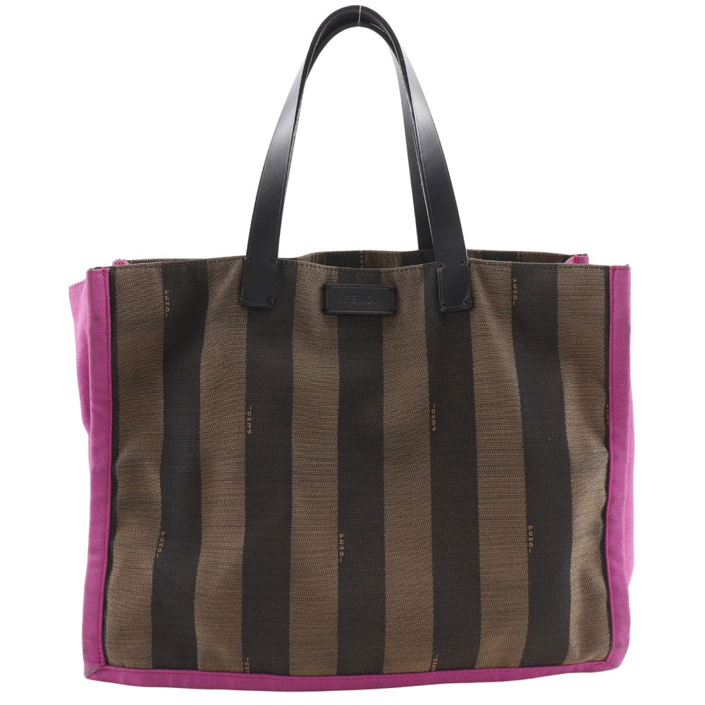 FENDI Handbag 8BH252 Nylon canvas Brown pink Pecan Pattern Tote Bag