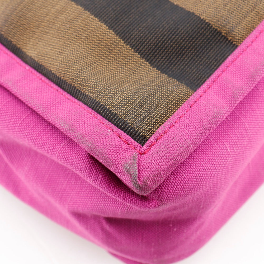 FENDI Handbag 8BH252 Nylon canvas Brown pink Pecan Pattern Tote Bag
