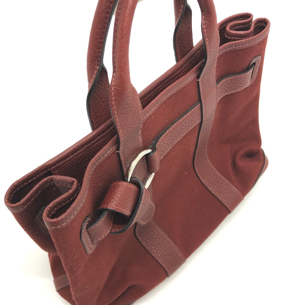 HERMES Tote Bag Canvas / leather Bordeaux Petite lettuce Women Used Authentic