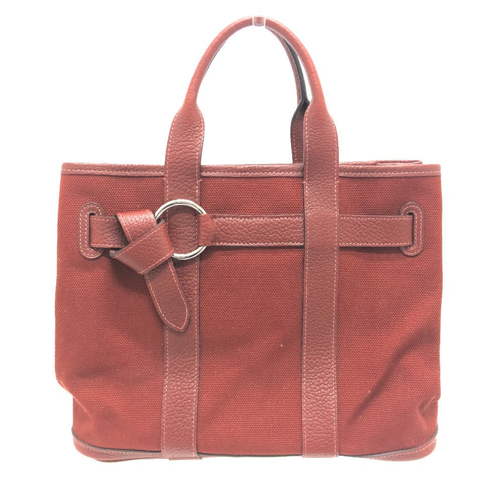 HERMES Tote Bag Canvas / leather Bordeaux Petite lettuce Women Used Authentic