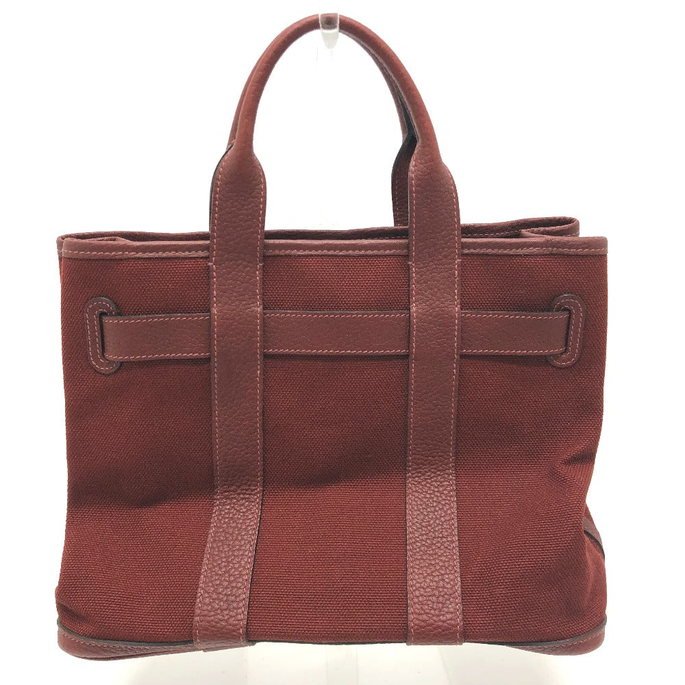 HERMES Tote Bag Canvas / leather Bordeaux Petite lettuce Women Used Authentic