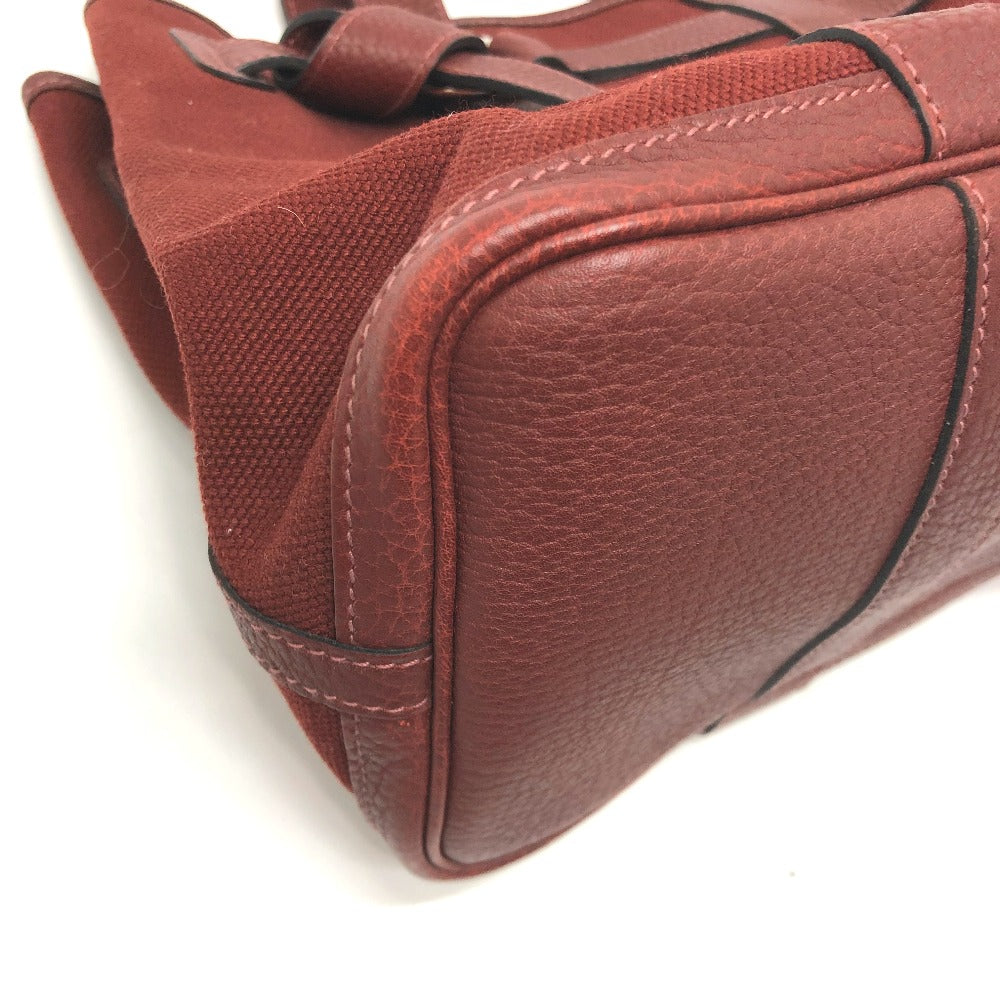HERMES Tote Bag Canvas / leather Bordeaux Petite lettuce Women Used Authentic