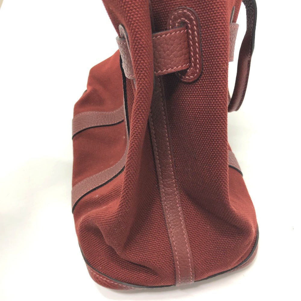 HERMES Tote Bag Canvas / leather Bordeaux Petite lettuce Women Used Authentic