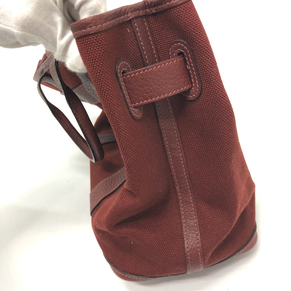 HERMES Tote Bag Canvas / leather Bordeaux Petite lettuce Women Used Authentic