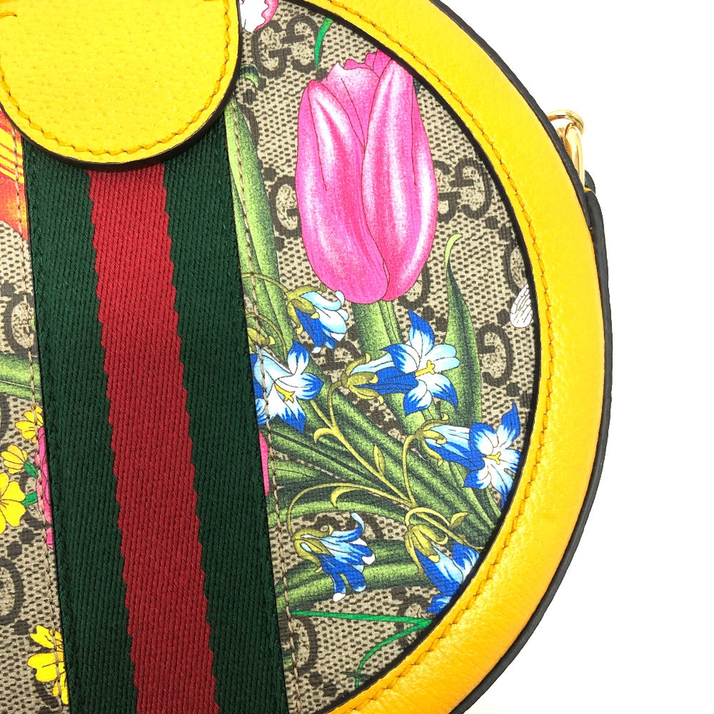 GUCCI Shoulder Bag 550618 GG Supreme Canvas yellow GG flora webbing