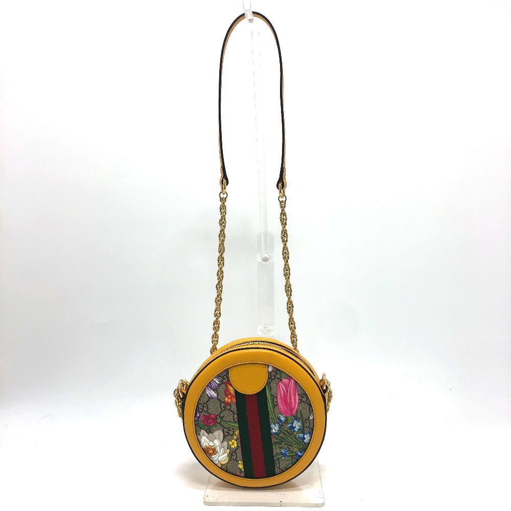 GUCCI Shoulder Bag 550618 GG Supreme Canvas yellow GG flora webbing