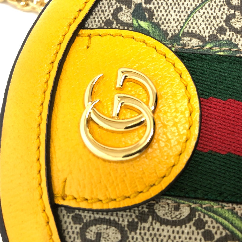 GUCCI Shoulder Bag 550618 GG Supreme Canvas yellow GG flora webbing